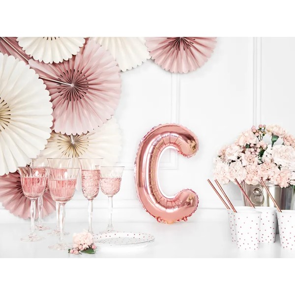 Folijski balon 35cm, slovo C, rose gold - Slika 2