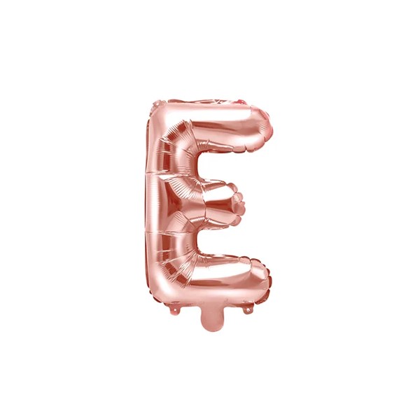 Folijski balon 35cm, slovo E, rose gold