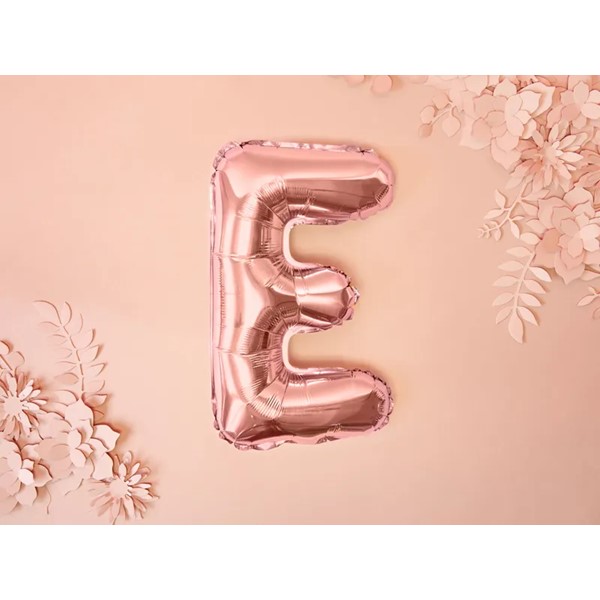 Folijski balon 35cm, slovo E, rose gold - Slika 2