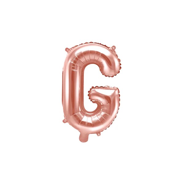 Folijski balon 35cm, slovo G, rose gold