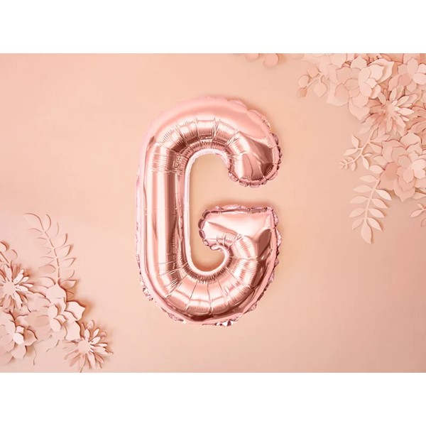 Folijski balon 35cm, slovo G, rose gold - Slika 3