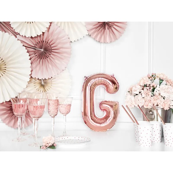 Folijski balon 35cm, slovo G, rose gold - Slika 2