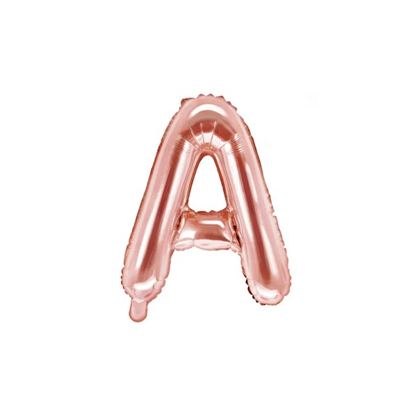Folijski balon 35cm, slovo A, rose gold