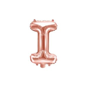 Folijski balon 35cm, slovo I, rose gold