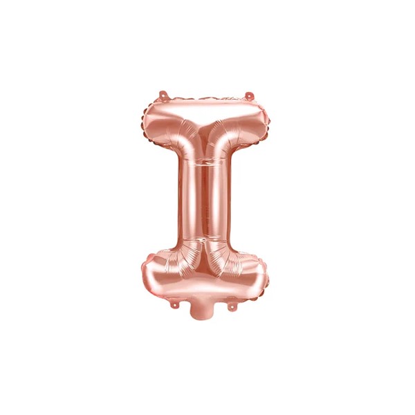 Folijski balon 35cm, slovo I, rose gold