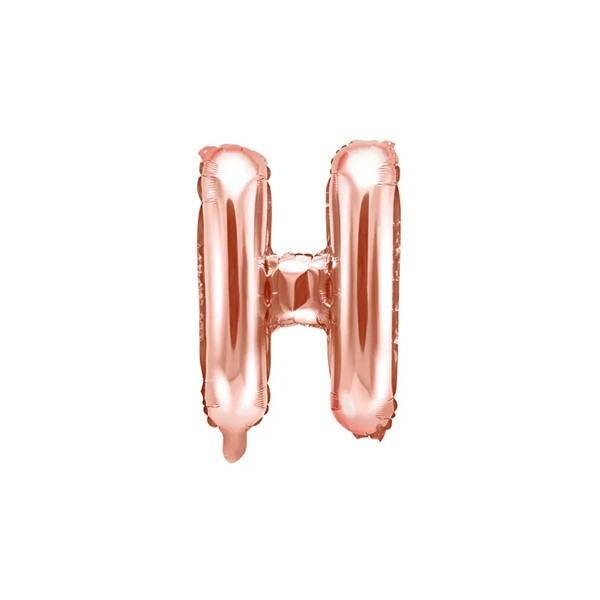 Folijski balon 35cm, slovo H, rose gold