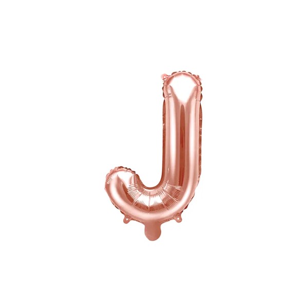 Folijski balon 35cm, slovo J, rose gold