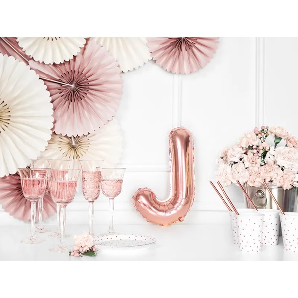 Folijski balon 35cm, slovo J, rose gold - Slika 2