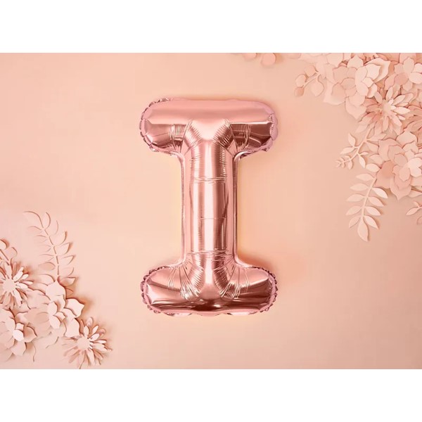 Folijski balon 35cm, slovo I, rose gold - Slika 3