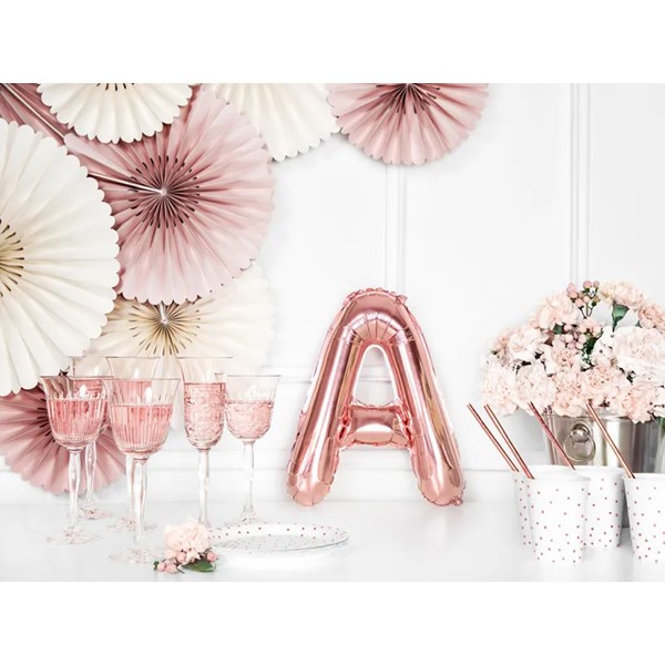 Folijski balon 35cm, slovo A, rose gold - Slika 2