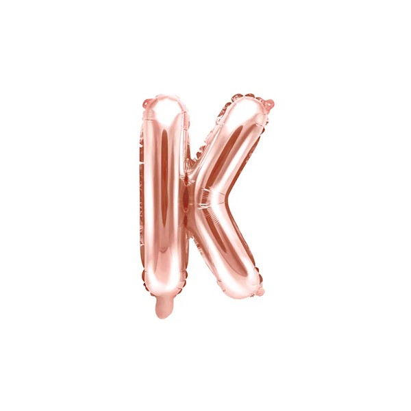 Folijski balon 35cm, slovo K, rose gold