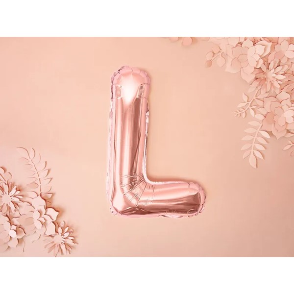 Folijski balon 35cm, slovo L, rose gold - Slika 3
