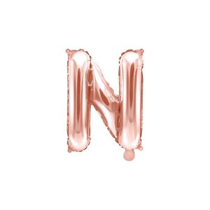 Folijski balon 35cm, slovo N, rose gold