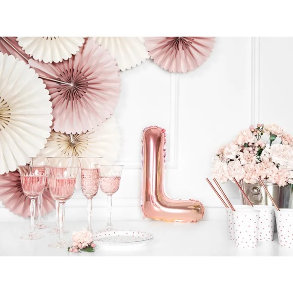 Folijski balon 35cm, slovo L, rose gold - Slika 2