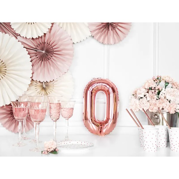 Folijski balon 35cm, slovo O, rose gold - Slika 2