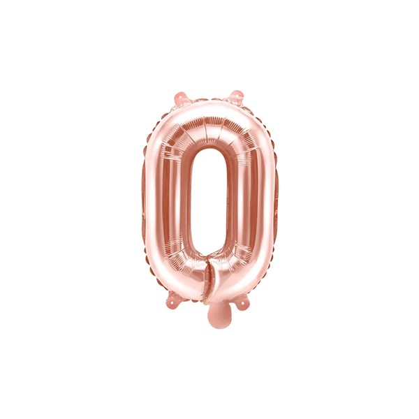 Folijski balon 35cm, slovo O, rose gold