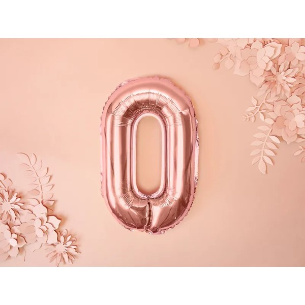 Folijski balon 35cm, slovo O, rose gold - Slika 3