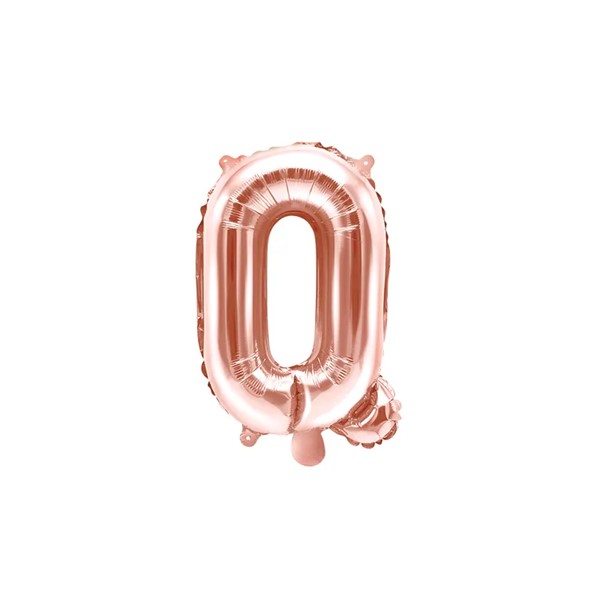 Folijski balon 35cm, slovo Q, rose gold
