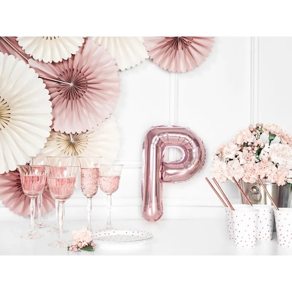 Folijski balon 35cm, slovo P, rose gold - Slika 2