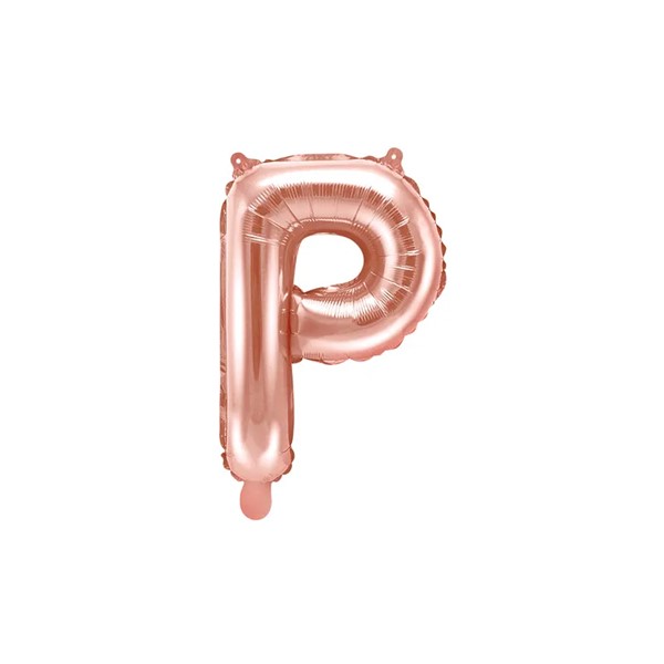 Folijski balon 35cm, slovo P, rose gold