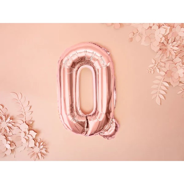 Folijski balon 35cm, slovo Q, rose gold - Slika 3