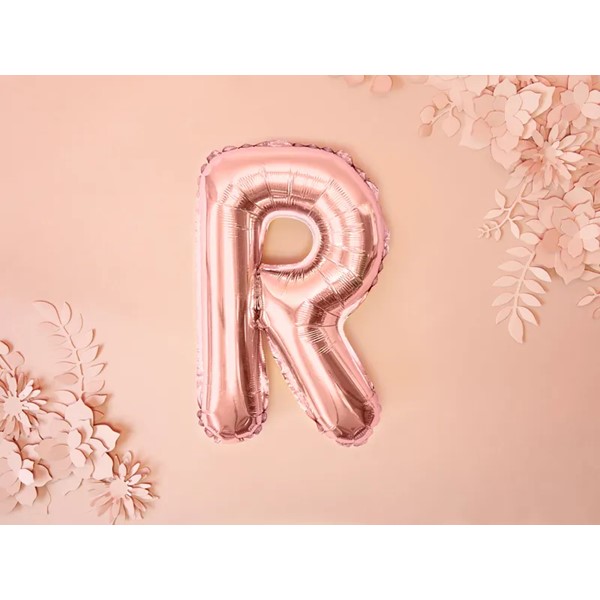 Folijski balon 35cm, slovo R, rose gold - Slika 2