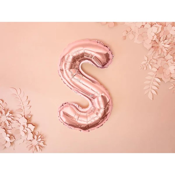 Folijski balon 35cm, slovo S, rose gold - Slika 3
