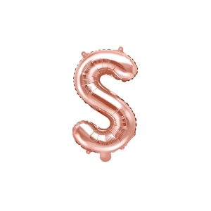 Folijski balon 35cm, slovo S, rose gold