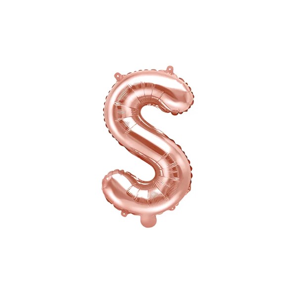 Folijski balon 35cm, slovo S, rose gold