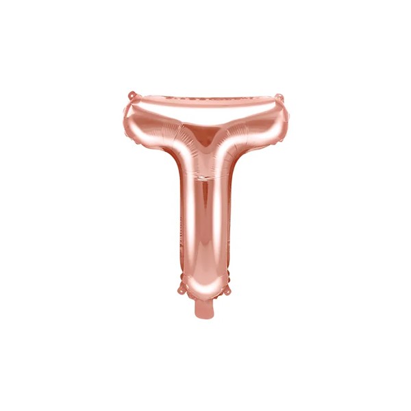 Folijski balon 35cm, slovo T, rose gold