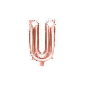 Folijski balon 35cm, slovo U, rose gold
