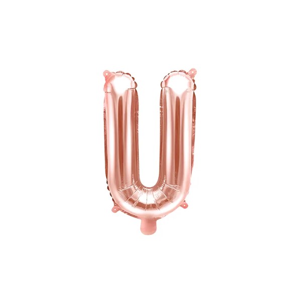 Folijski balon 35cm, slovo U, rose gold