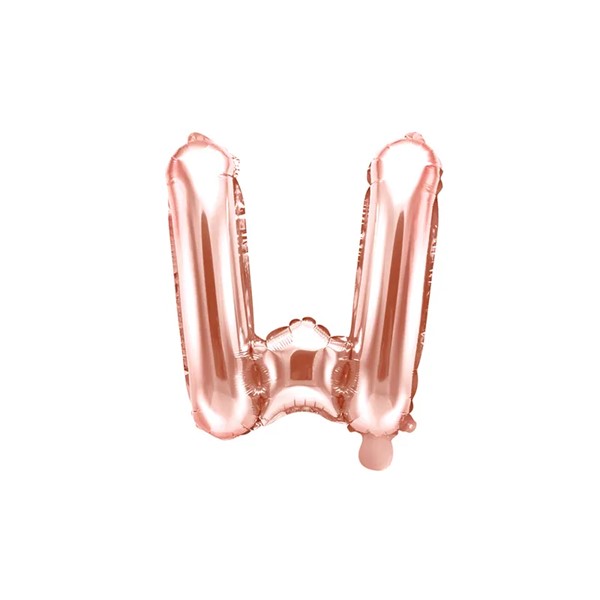 Folijski balon 35cm, slovo W, rose gold