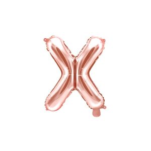Folijski balon 35cm, slovo X, rose gold