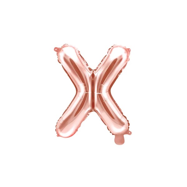 Folijski balon 35cm, slovo X, rose gold