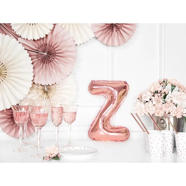 Folijski balon 35cm, slovo Z, rose gold - Slika 3