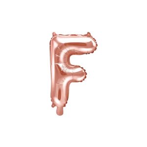Folijski balon 35cm, slovo F, rose gold