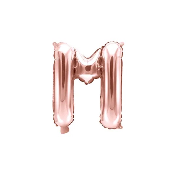 Folijski balon 35cm, slovo M, rose gold