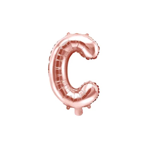 Folijski balon 35cm, slovo C, rose gold