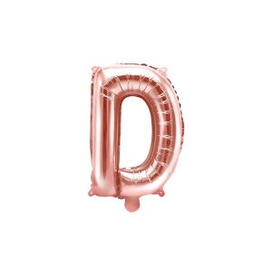 Folijski balon 35cm, slovo D, rose gold