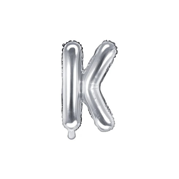 Folijski balon 35cm, slovo K, silver