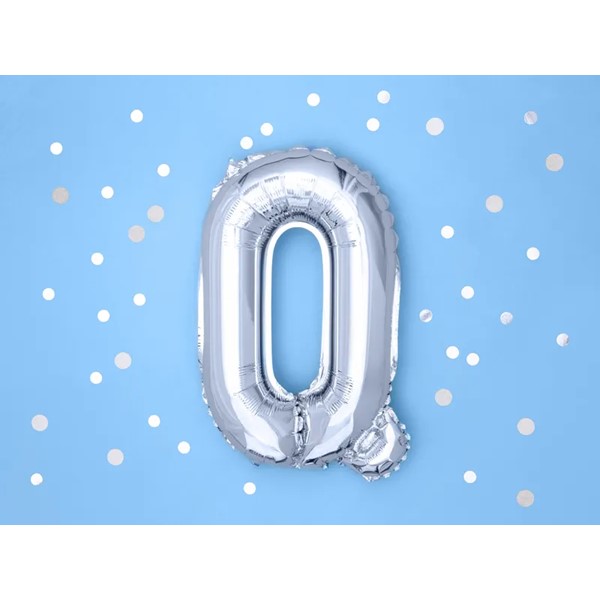 Folijski balon 35cm, slovo Q, silver - Slika 2