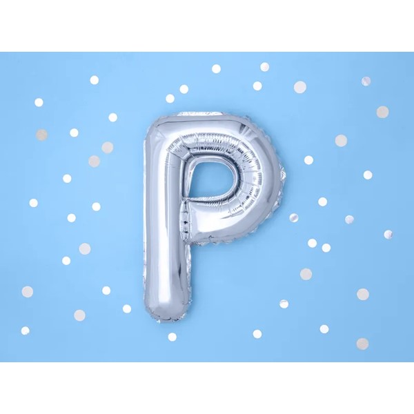 Folijski balon 35cm, slovo P, silver - Slika 2