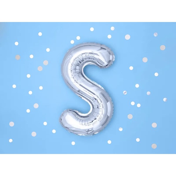 Folijski balon 35cm, slovo S, silver - Slika 2
