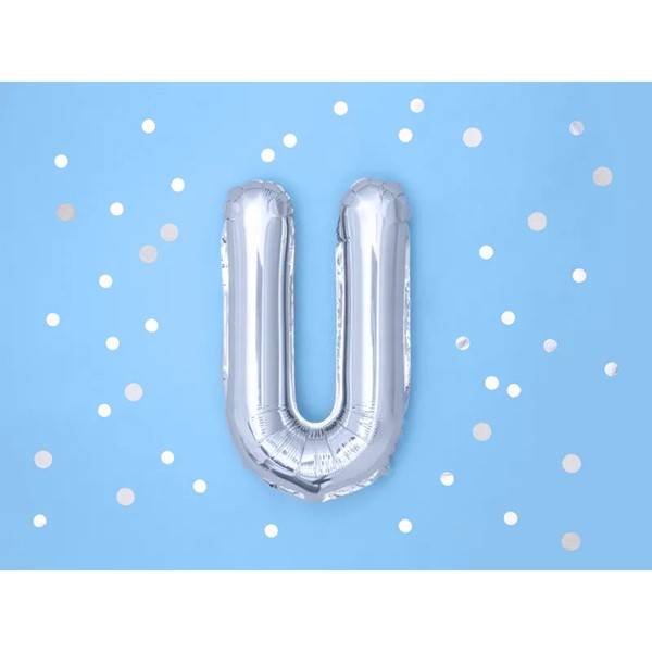 Folijski balon 35cm, slovo U, silver - Slika 2