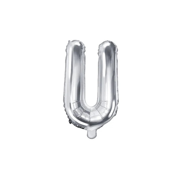 Folijski balon 35cm, slovo U, silver