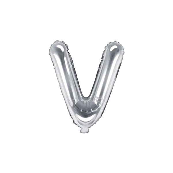 Folijski balon 35cm, slovo V, silver