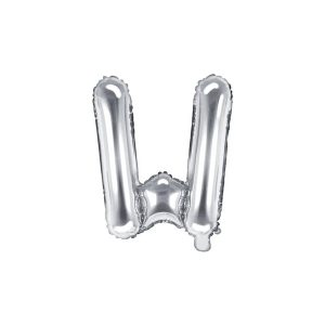 Folijski balon 35cm, slovo W, silver