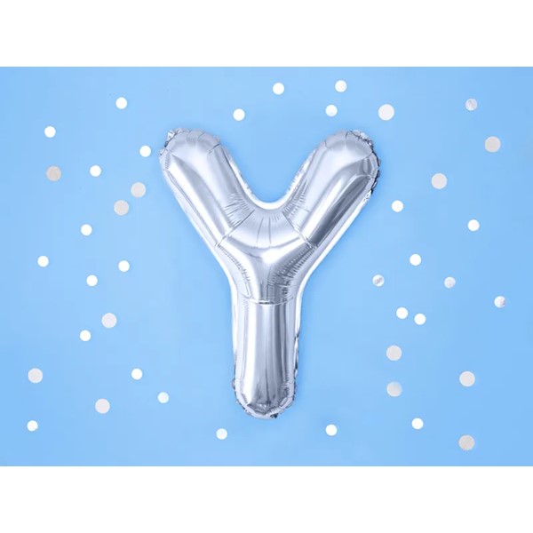 Folijski balon 35cm, slovo Y, silver - Slika 2