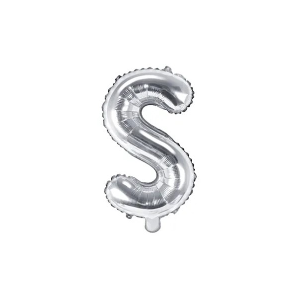 Folijski balon 35cm, slovo S, silver